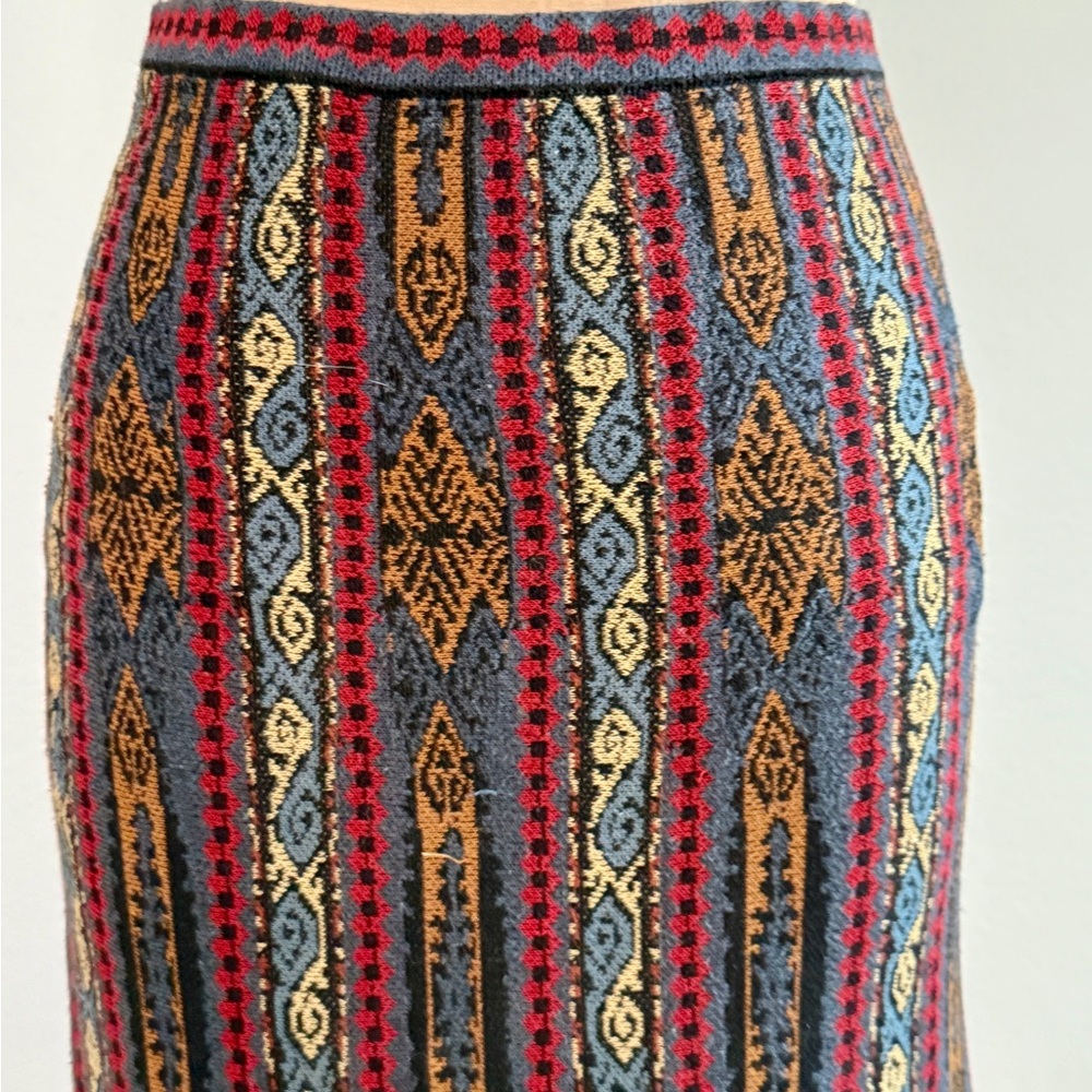 Peruvian Connection Ethnic-Pattern Maxi Skirt in Red, Blue, Gold - Picture 6 of 10